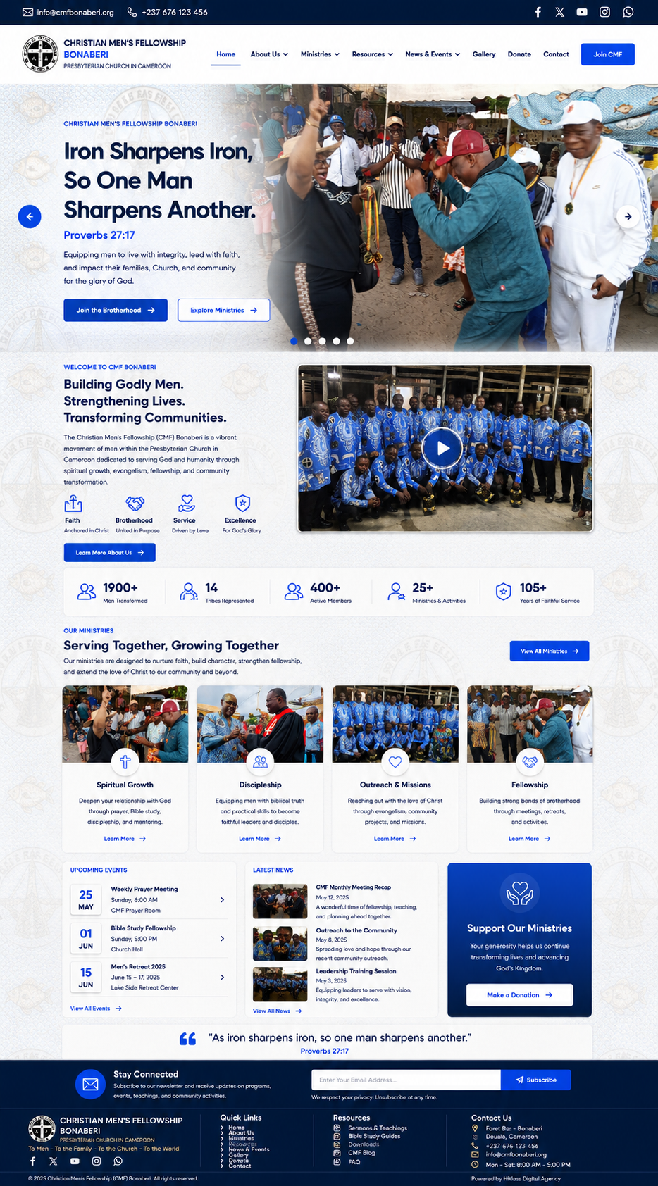 CMF Bonaberi home page UI design