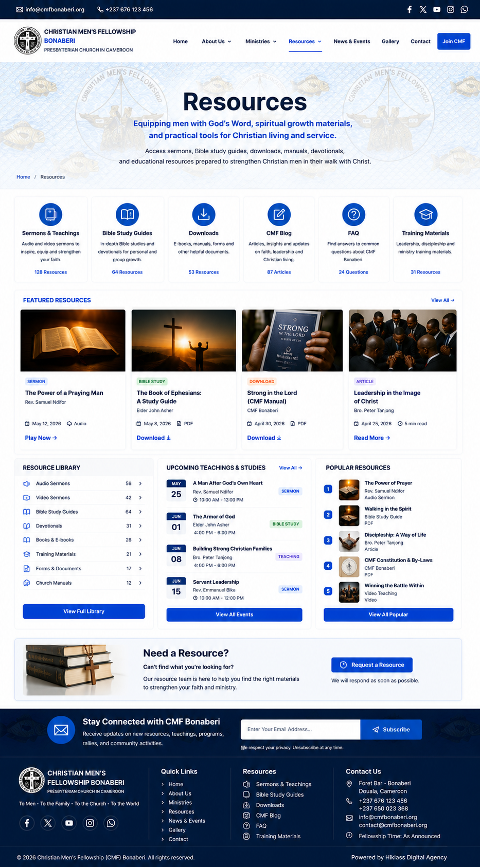 CMF Bonaberi Resources page UI design